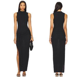 NEW SNDYS Eisha Maxi Dress in Black Knit Cotton Sleeveless XXL